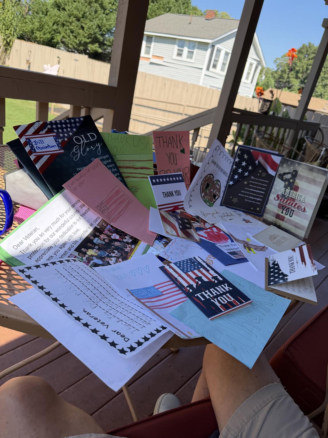 Thank-you cards and notes Bill Quinton received after his Honor Flight